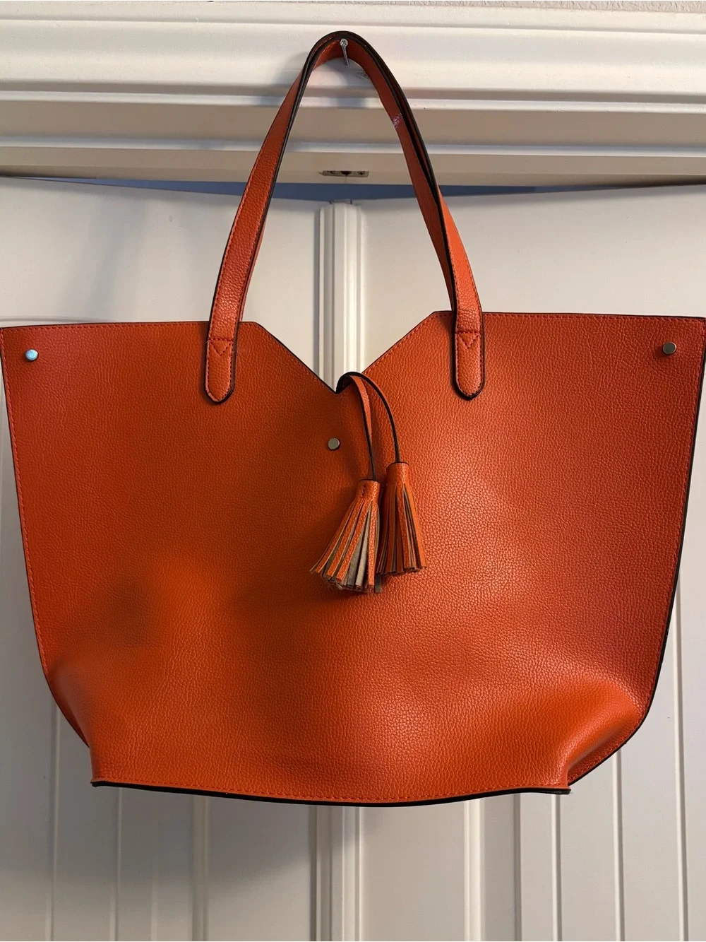 Neiman Marcus Orange Tassel Tote